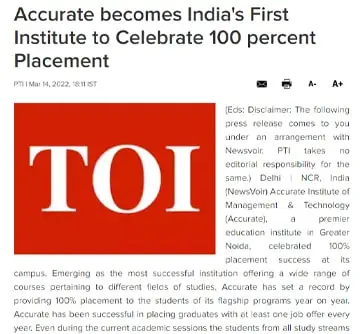 100% Placement News