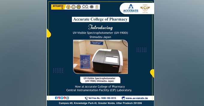 Accurate College of Pharmacy Introducing UV-Visible Spectrophotometer (UV-1900i) Shimadzu Japan.