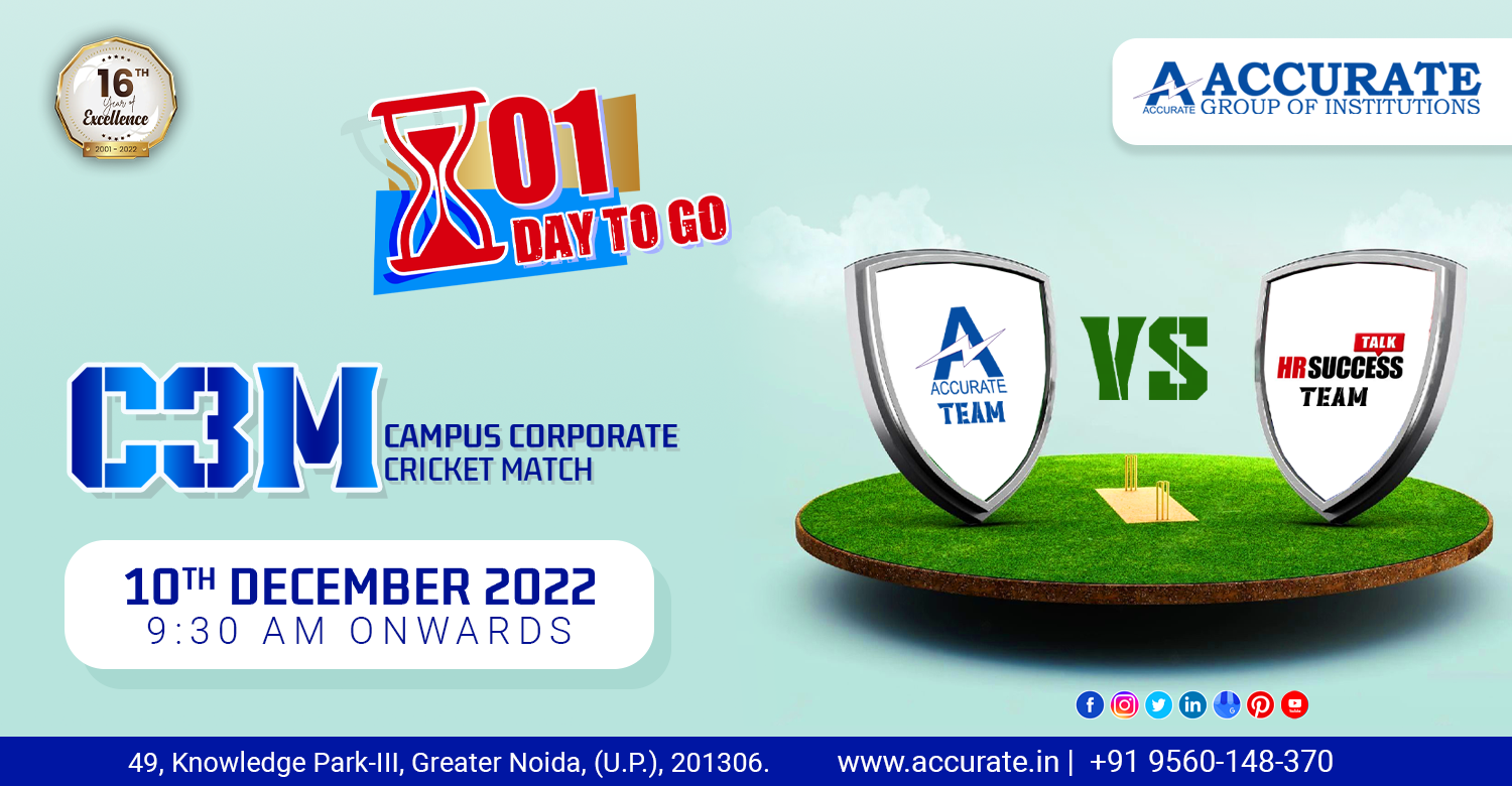 01 Day To Go to Campus Corporate Cricket Match