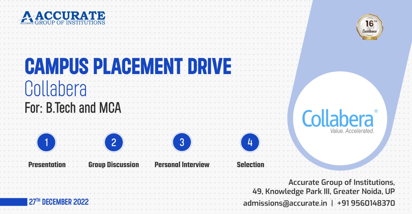 Campus Placement Drive for BTech and MCA Students