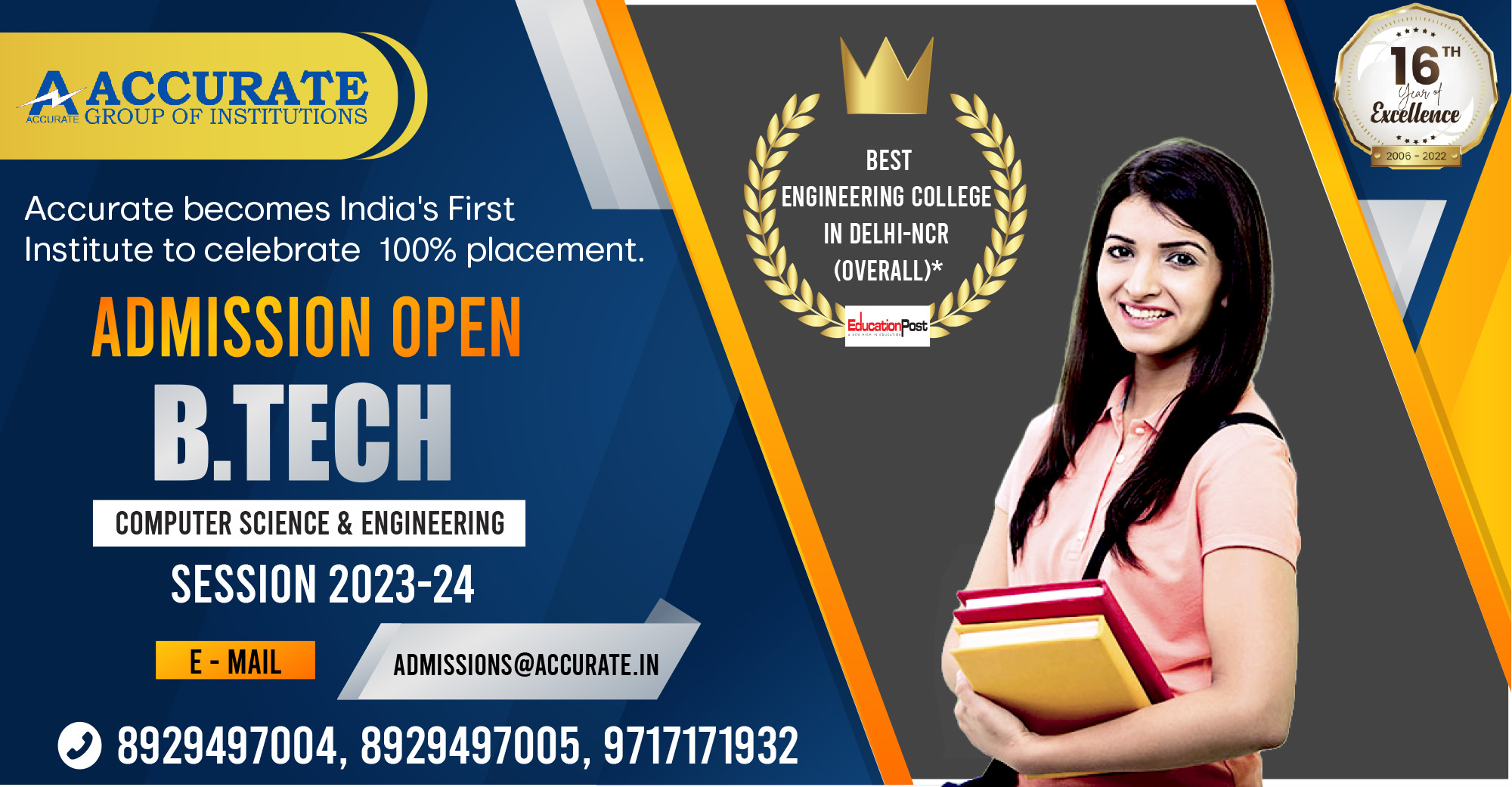 Admission open for B.Tech Session 2023-24
