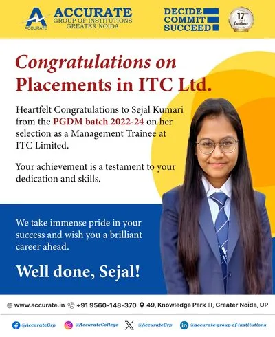 Sejal Kumari | PGDM Student Selected by ITC Limited