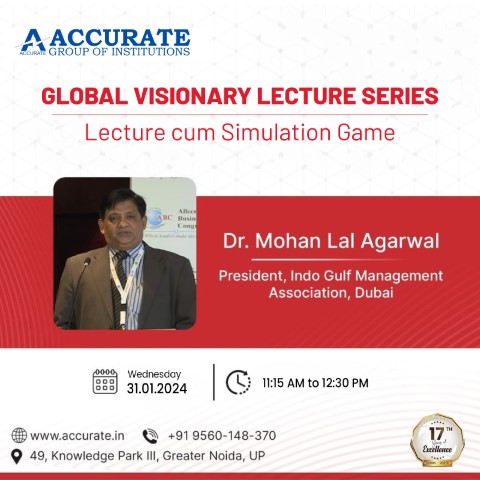 Global Visionary Lecture by Dr. Mohan Lal Agarwal