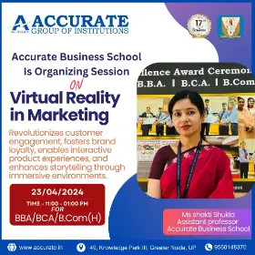 Session on Virtual Reality at Accurate Business School