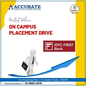 Welcome IDFC First Bank on campus placement drive