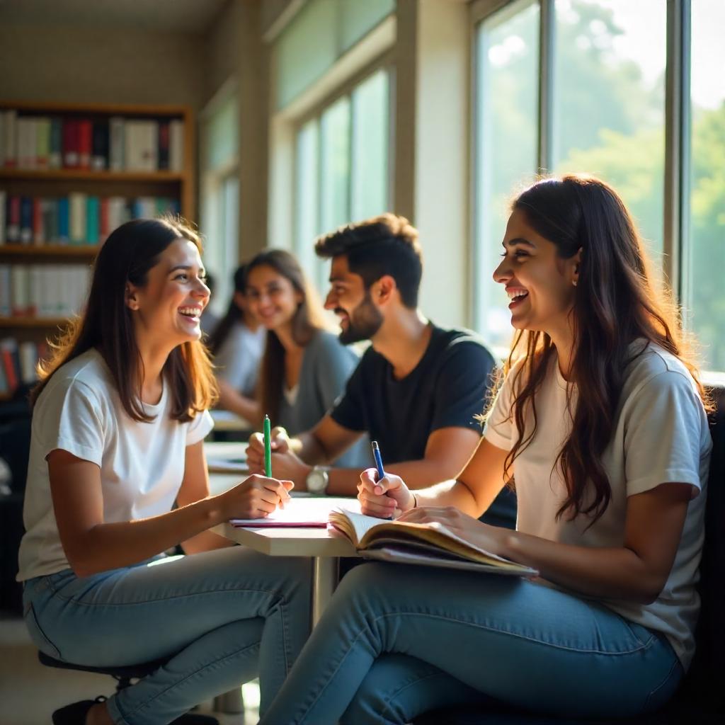 BBA students participating in group discussion