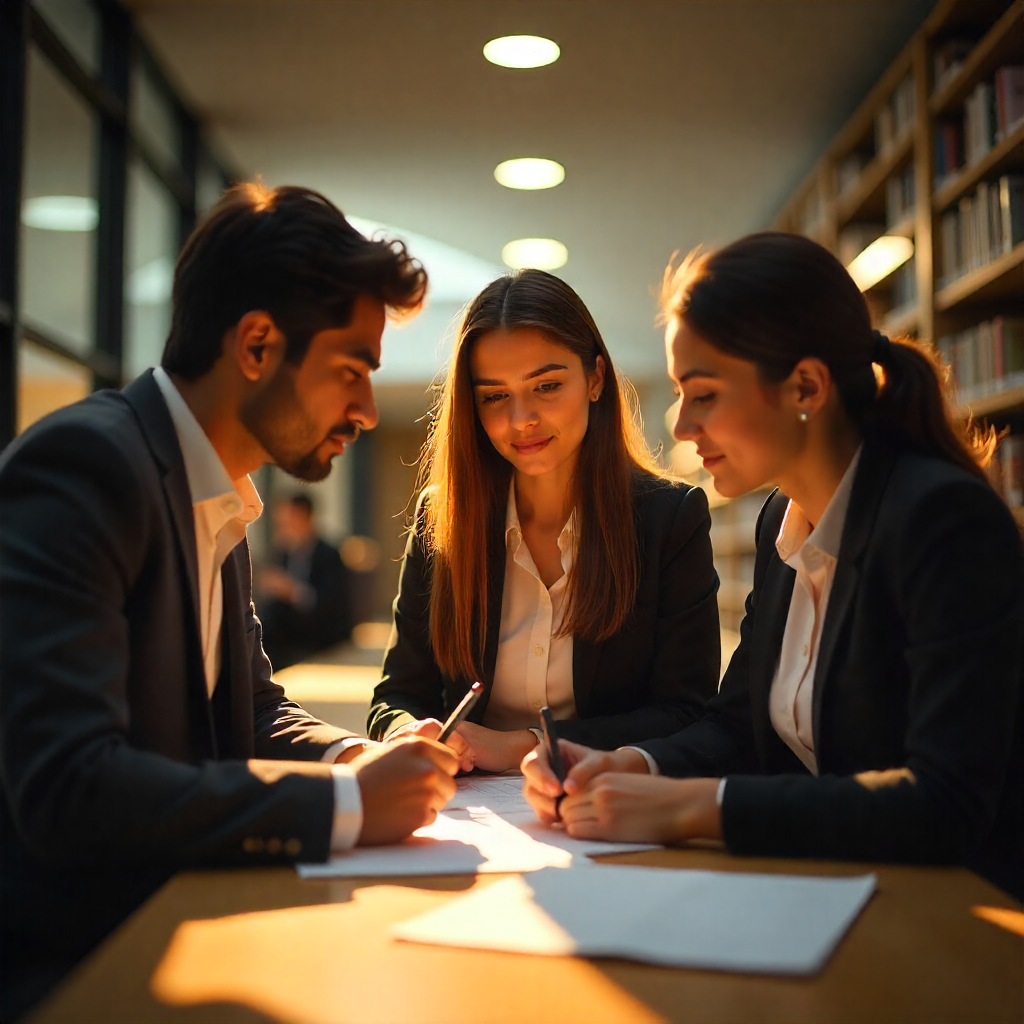 BBA students during business case study session