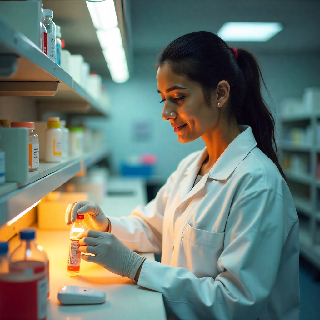 Pharmacy students conducting research in laboratory