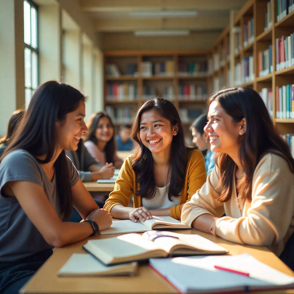 Business students in discussion
