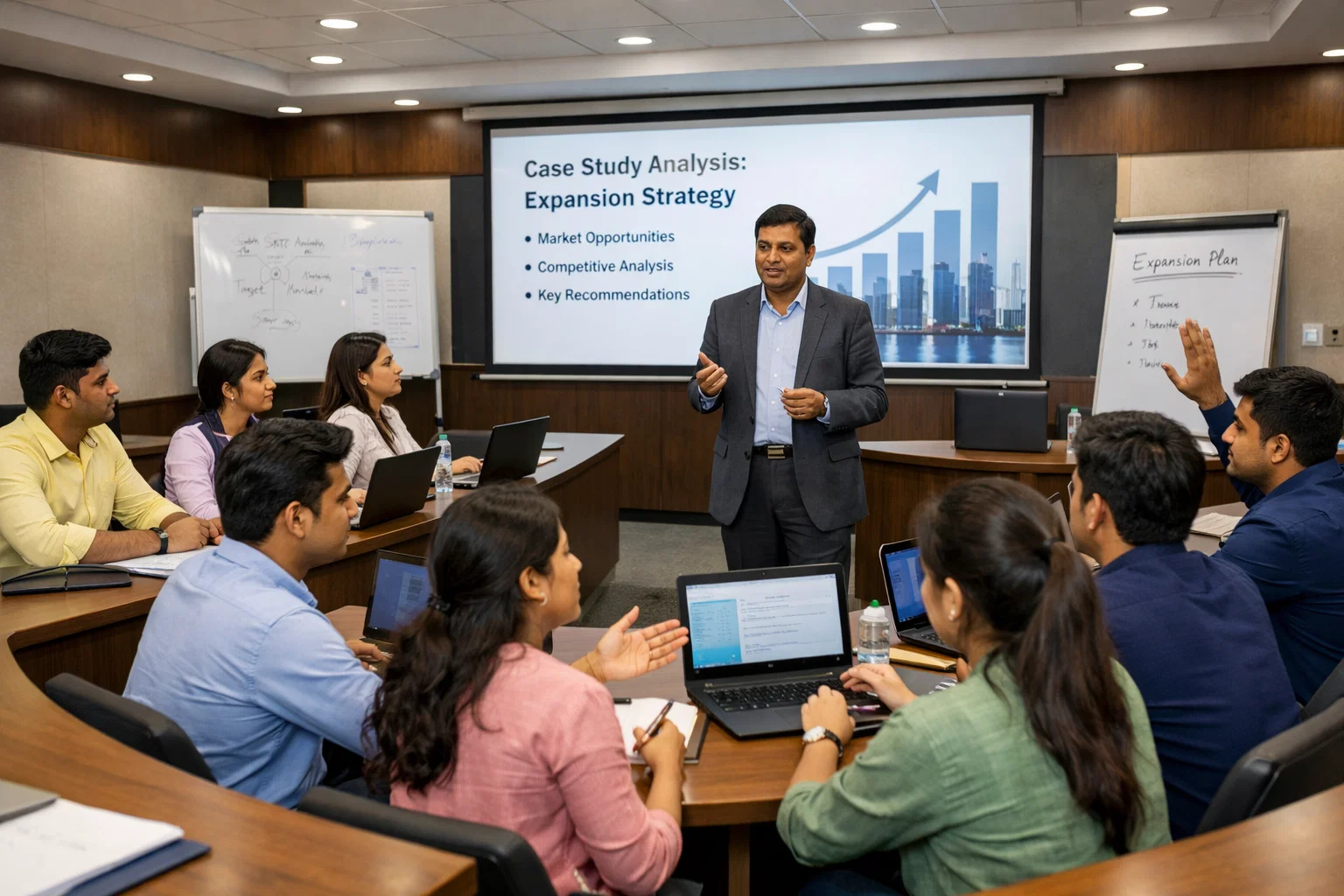 Industry-oriented PGDM classroom learning at a top PGDM institute in Greater Noida