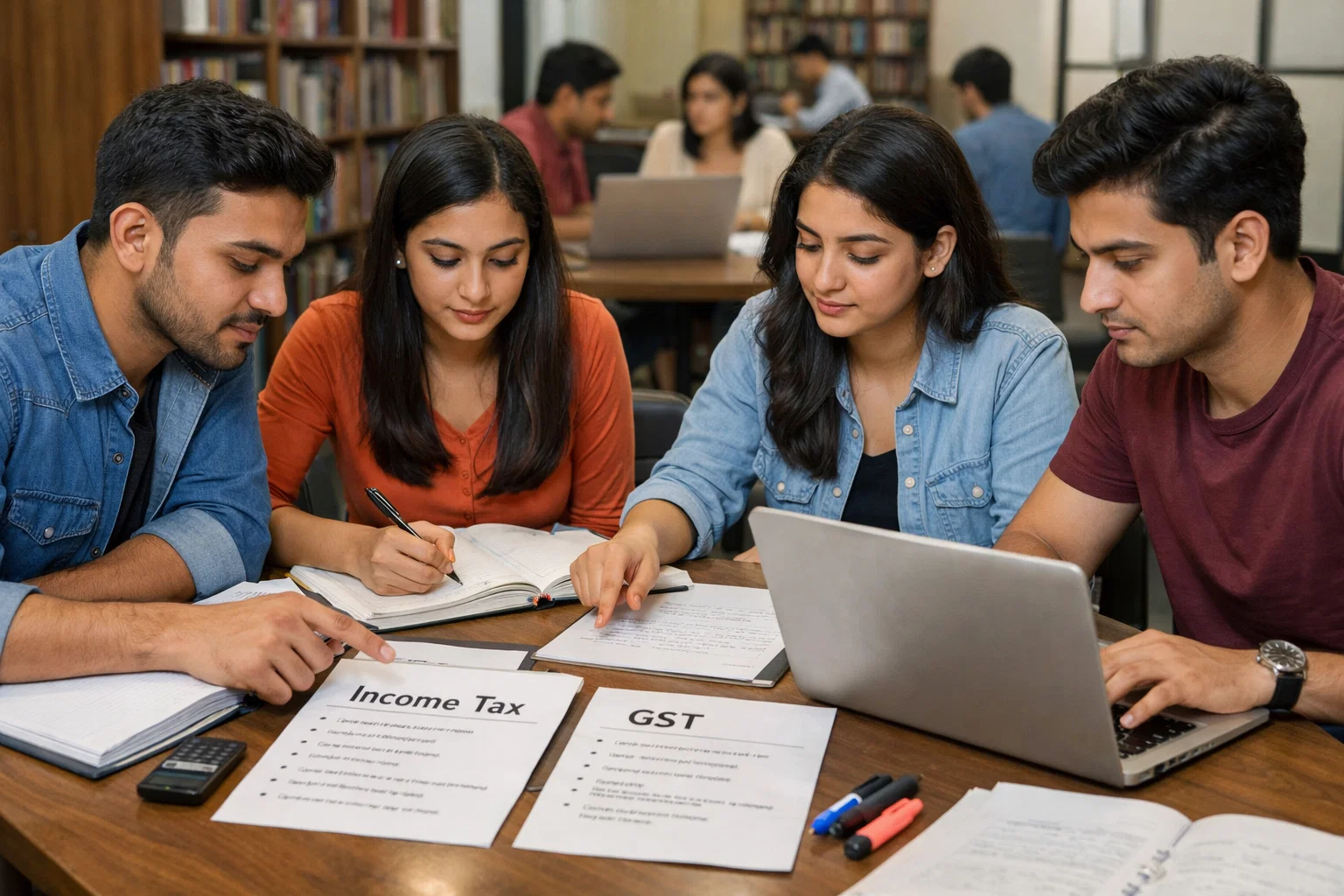 B.COM students learning taxation and GST for strong career growth